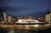 a picture of a cruise liner in the harbour